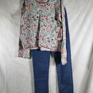 Nwt Girls Size 6X Freestyle Revolution Long Sleeve Shirt & Jeans Outfit Set Lot